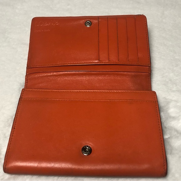 Loewe Orange Leather Bi-Fold Vertical Wallet,Size approx-5.5”x 3.75” - Picture 11 of 15